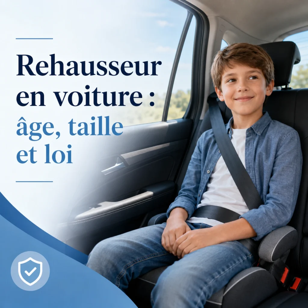 rahausseur en voiture, enfant assis