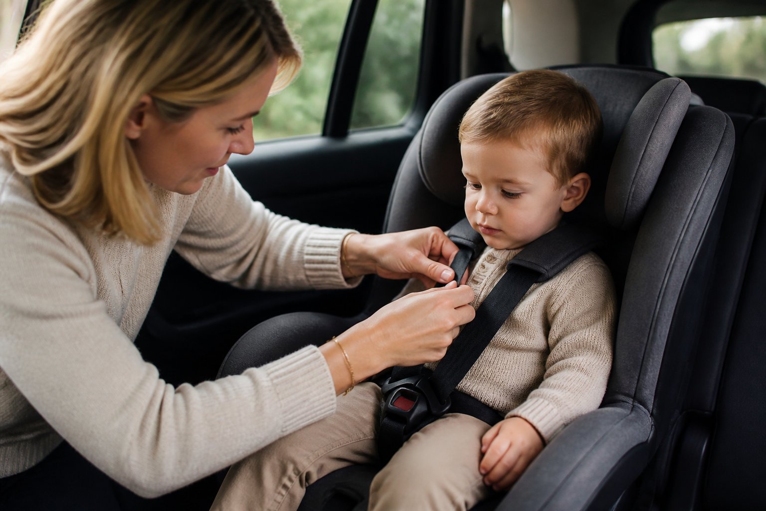 Ajuster le harnais et l'environnement de l'enfant